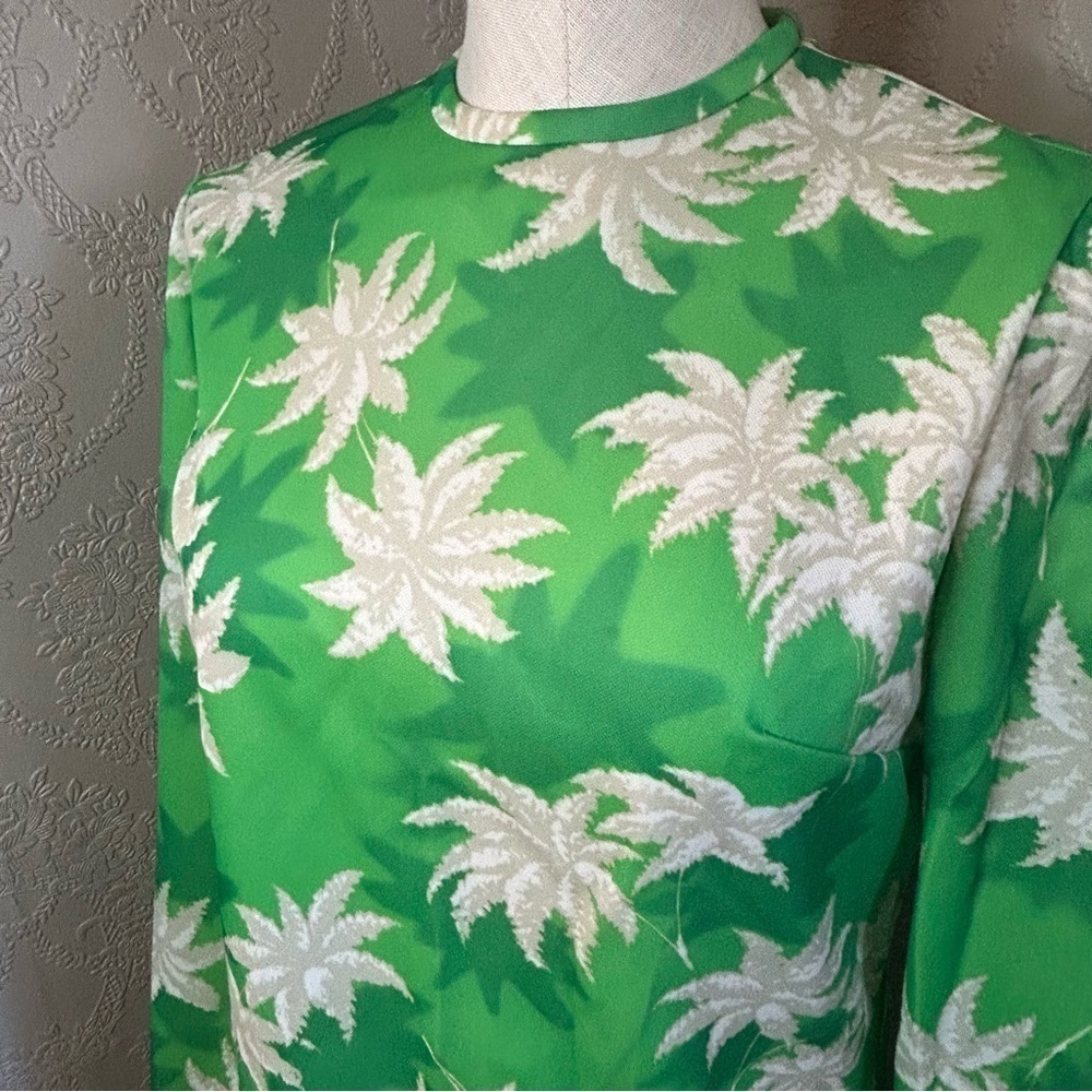 Vintage Trends by Jerrie Lurie union made 8 med polyester green shirt top - Picture 3 of 6